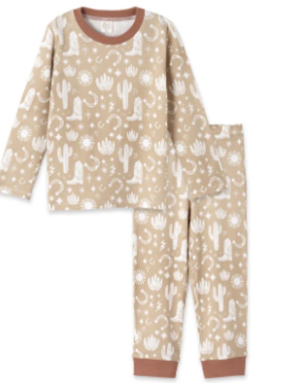 Tesa Babe - Wild West 2PC Pajama Set (Beige)